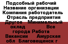 Подсобный рабочий › Название организации ­ Компания-работодатель › Отрасль предприятия ­ Другое › Минимальный оклад ­ 15 000 - Все города Работа » Вакансии   . Амурская обл.,Благовещенск г.